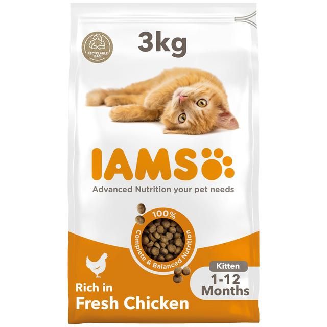 IAMS 1-12 Months Kitten Dry Cat Food Chicken 3kg