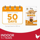 IAMS 1+ Years Indoor Dry Cat Food Chicken 3kg