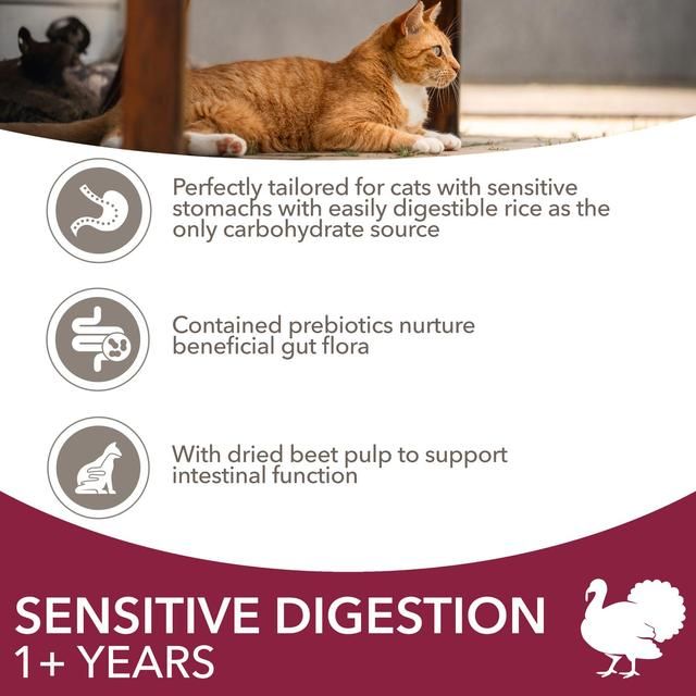 IAMS 1+ Years Sensitive Digestion Dry Cat Food Turkey 3kg