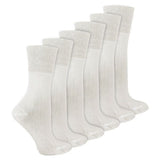 IOMI 6 Pairs Ladies Seamless Diabetic Bamboo Socks 4-8 UK White / 6EA