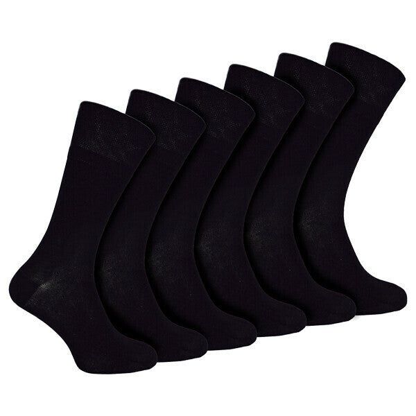 IOMI 6 Pairs Mens Seamless Diabetic Bamboo Socks 6-11 UK Black / 6EA