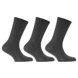 Kids Plain Cotton School Socks (Pack Of 3) (UK Shoe 6-8.5) Grey / 1EA