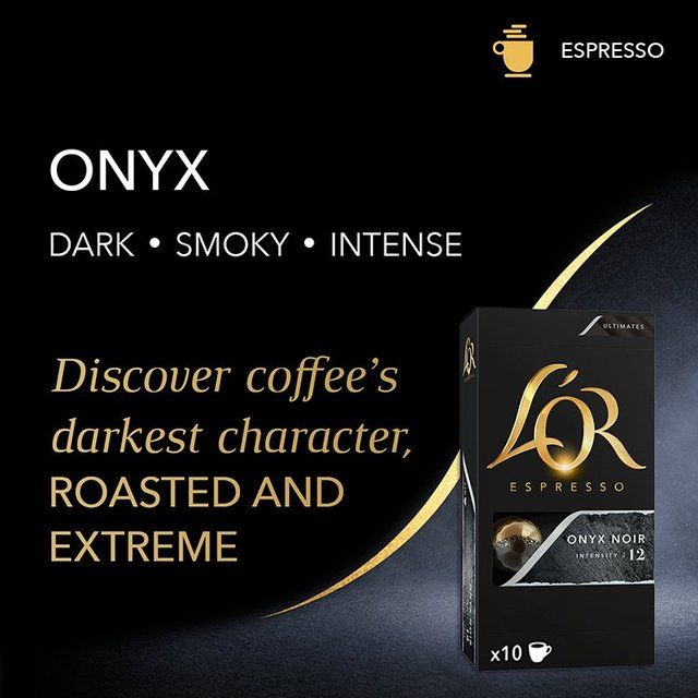L'OR Onyx Coffee Pods x10 Intensity 12 10 per pack