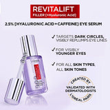 L'Oreal Paris 2.5% Hyaluronic Acid Eye Serum Replumps And De-Puffs Eye 20ml