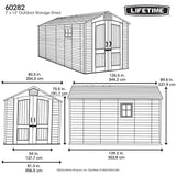 Lifetime 7ft x 12ft (2.1 x 3.6m) Storage Shed - Model 60282