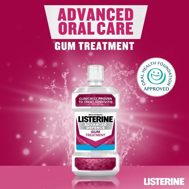 Listerine Advanced Defence Gum Treatment Crisp Mint Mouthwash 500ml