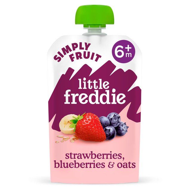 Little Freddie Strawberries Blueberries & Oats Organic Pouch 6 mths+ 100g