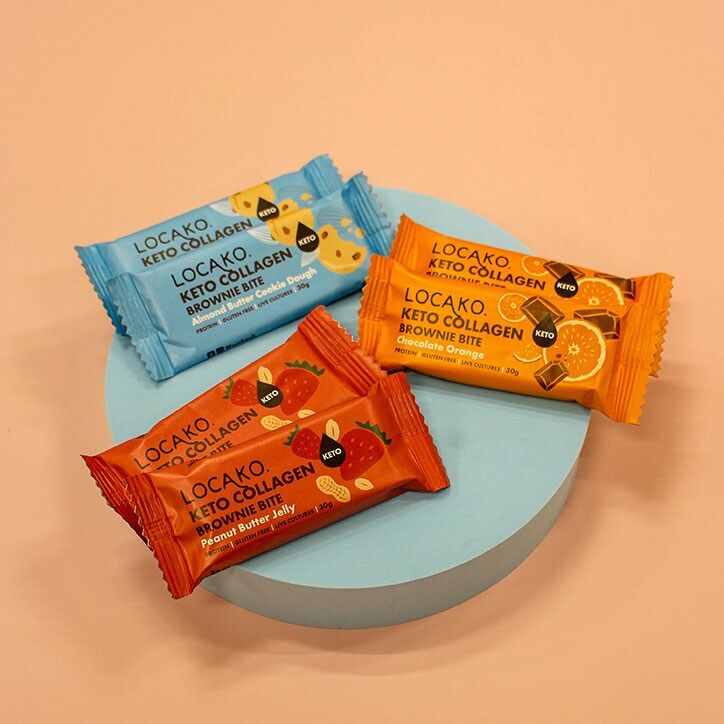 Locako Keto Collagen Brownie Bite Peanut Butter Jelly 30g