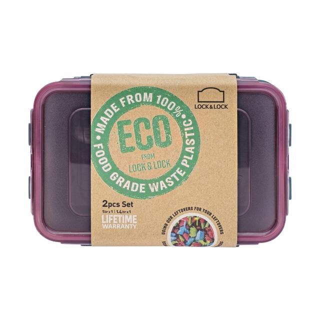 Lock & Lock Eco 1l & 1.4l Set 2 per pack
