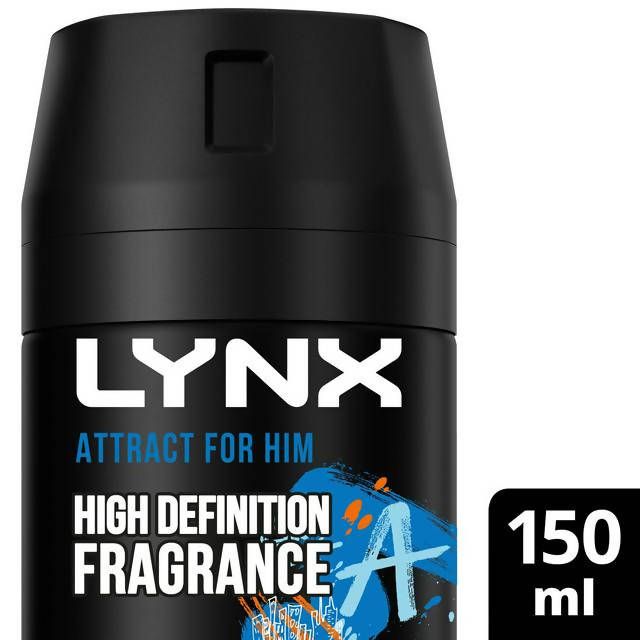 Lynx Body Spray Deodorant Aerosol, Attract for Him 150ml