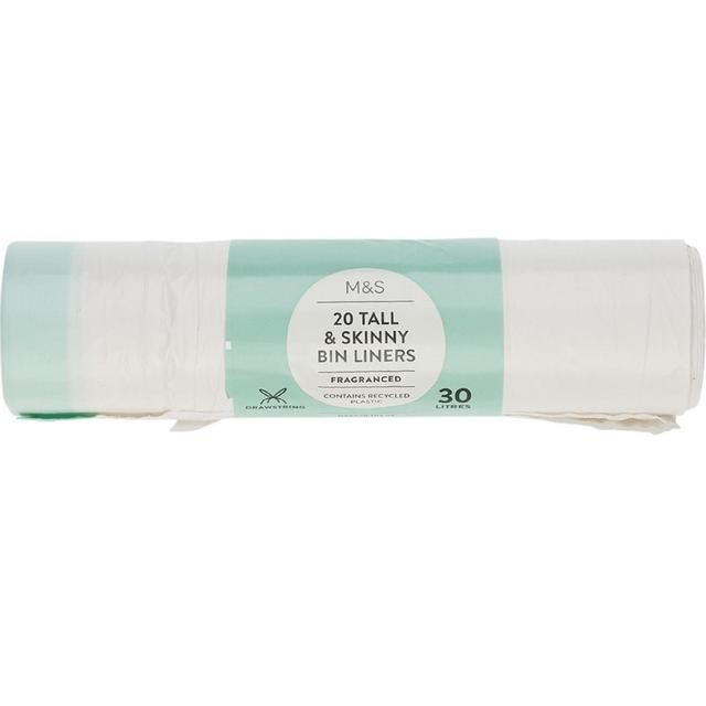M&S 20 Tall & Skinny Fragranced Drawstring 30L Bin Liners 20 per pack