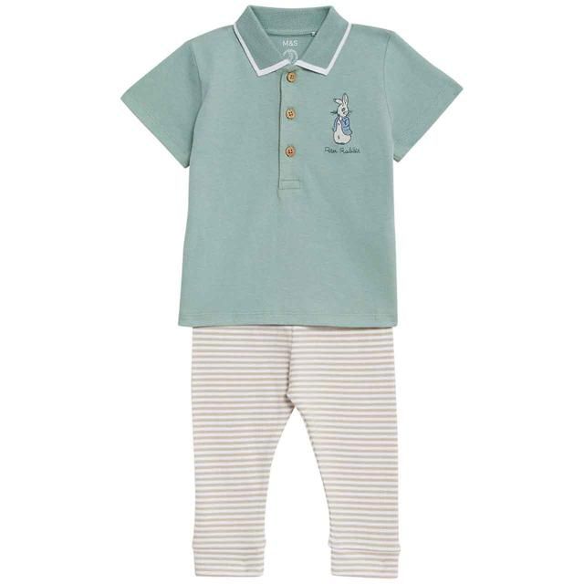 M&S 2pc Cotton Rich Peter Rabbit¿ Outfit (0 Mths-3 Yrs)