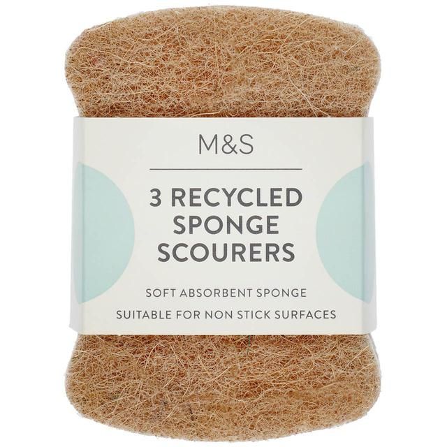 M&S 3 Recycled Sponge Scourers 3 per pack