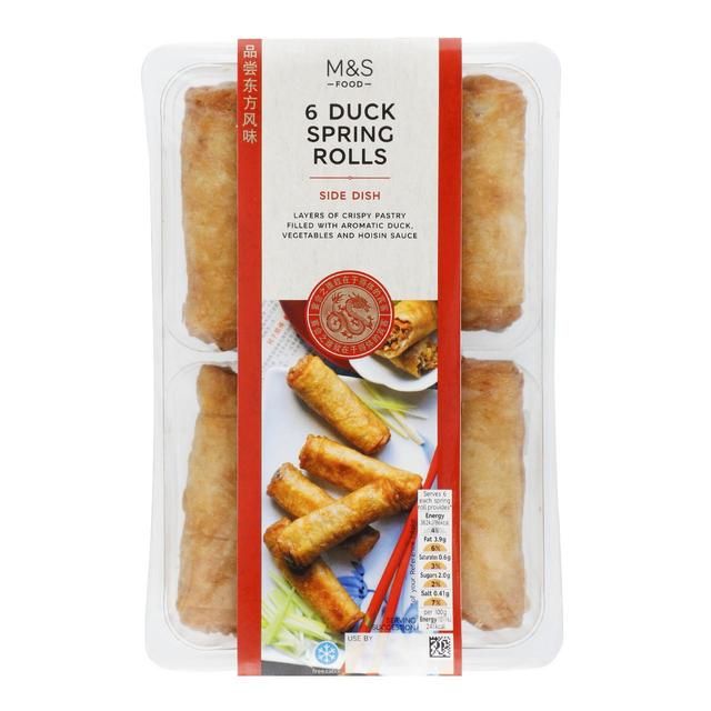 M&S 6 Duck Spring Rolls 215g