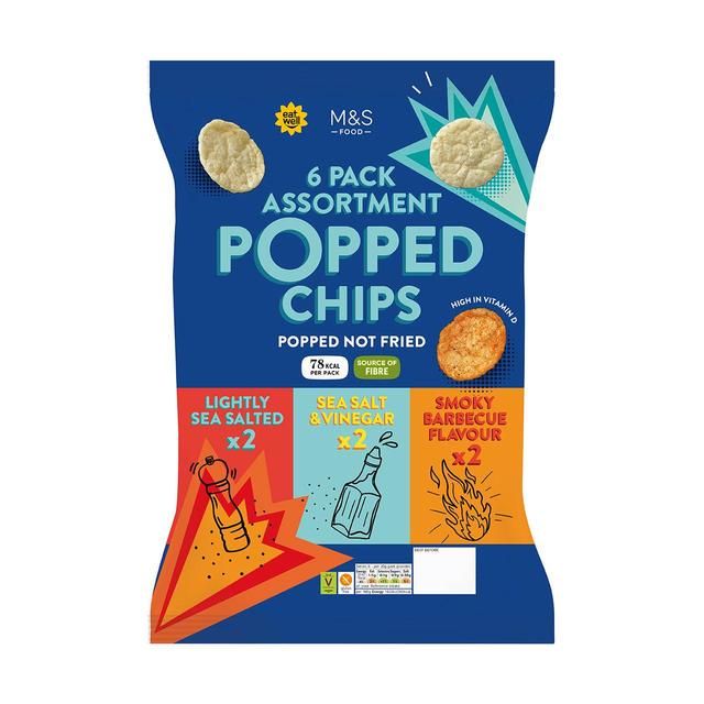 M&S Assorted Popped Potato Chips Multipack 6 per pack