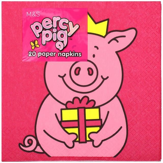 M&S Percy Pig Napkins 20 per pack