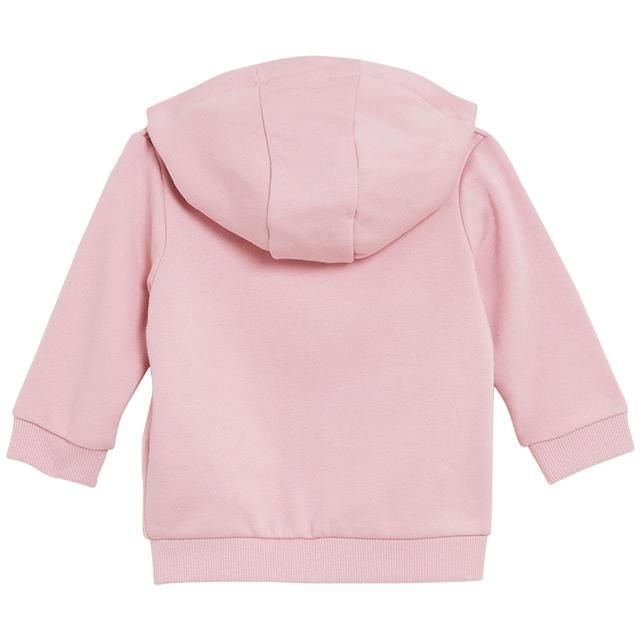M&S Pink Cotton Zip Through Plain Hoody 0-3 Years
