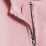 M&S Pink Cotton Zip Through Plain Hoody 0-3 Years