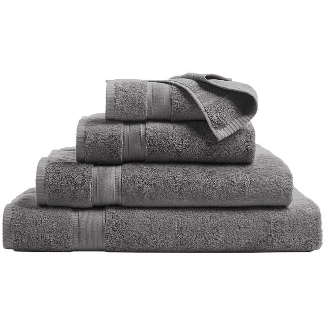 M&S Super Soft Pure Cotton Antibacterial Towel Face Towels 2pk Charcoal 2 per pack