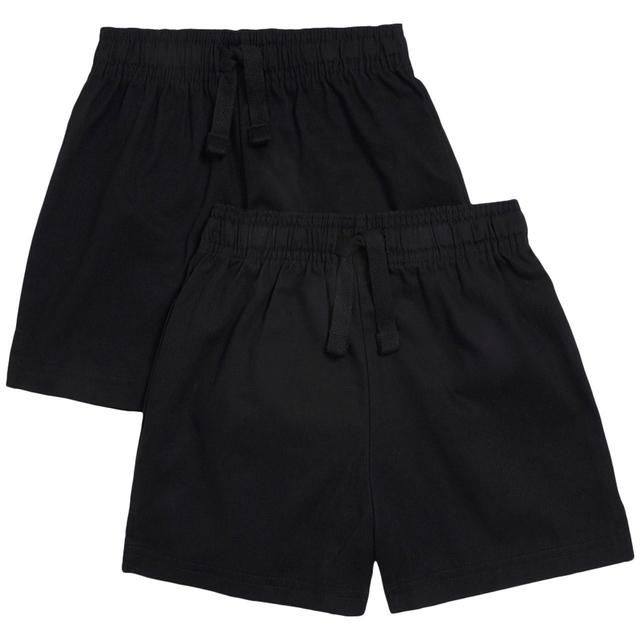 M&S Unisex 2Pk Black PE Short 3-14 Y