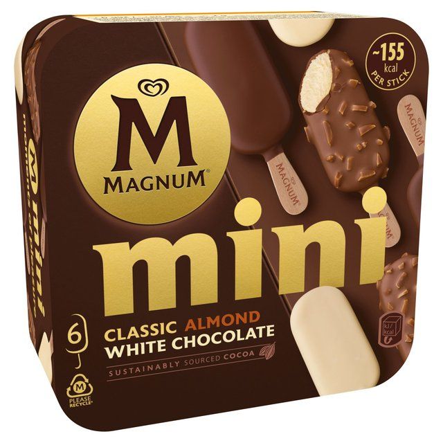 Magnum Mini Classic Almond & White Chocolate Ice Cream Sticks 6 x 55ml