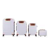 Livingandhome 4PCS Color-Block Lockable Travel Suitcase Set