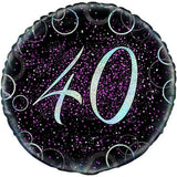 Ballon en aluminium Unique Party Glitz pour un 40e anniversaire