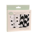Ziggle Baby Cotton Muslin Washcloths 4 Pack - Black & White Sensory Pr