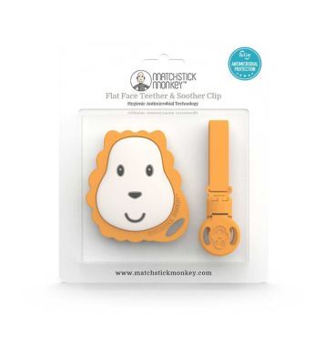 Matchstick Monkey Soother Clip & Flat Lion Teether