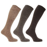 Mens Long Length Ribbed Socks (Pack Of 3) (UK 6-11) Brown Assorted / 1EA