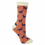 Miss Sparrow Ladies Animal Design Bamboo Socks 4-7 UK Horses (Pink)