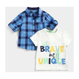 Mothercare Checked Shirt and T-Shirt Set