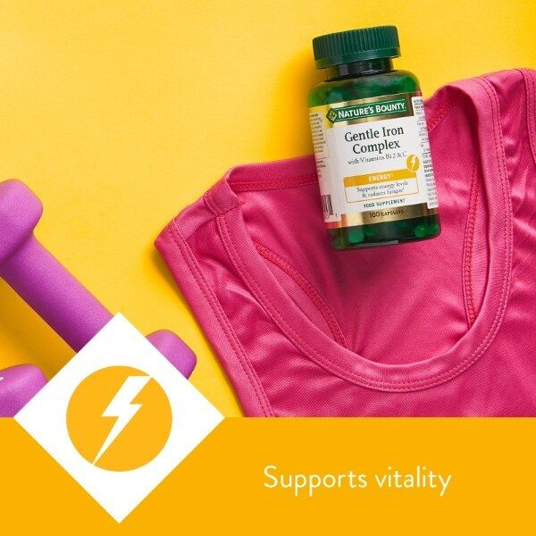 Nature's Bounty Gentle Iron + Vi B12 + C Caps - 100 Pack