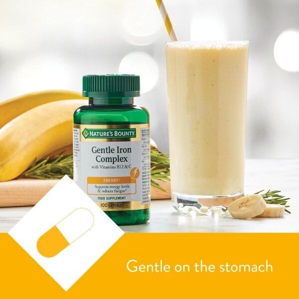 Nature's Bounty Gentle Iron + Vi B12 + C Caps - 100 Pack