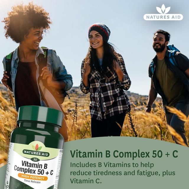 Natures Aid Vitamin B Complex 50 + C Supplement Tablets 30 per pack