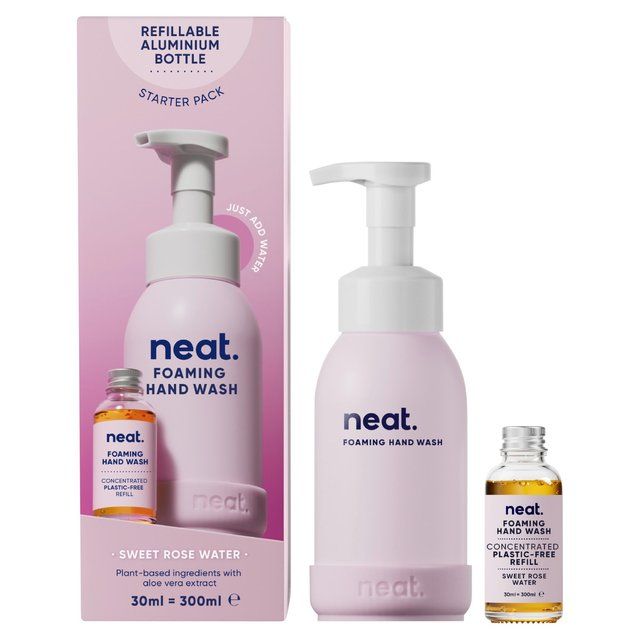 Neat Sweet Rose Water Refillable Handwash Starter Pack 300ml