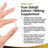 New Leaf Shilajit Capsules 1400mg + 60% Fulvic Acid 120 Caps