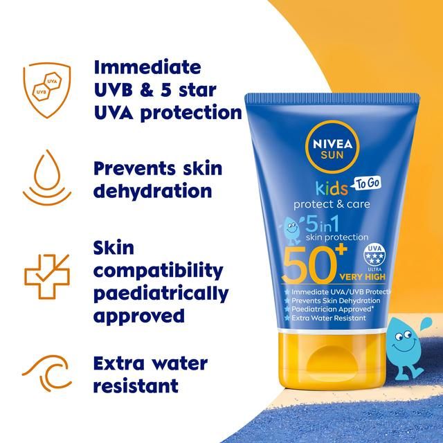 NIVEA SUN Kids Protect & Care SPF 50+ Sun Cream Pocket Size 50ml
