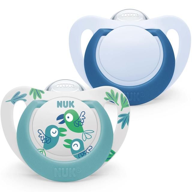 NUK Star Soother 6-18m Blue & Green 2 Pack 2 per pack