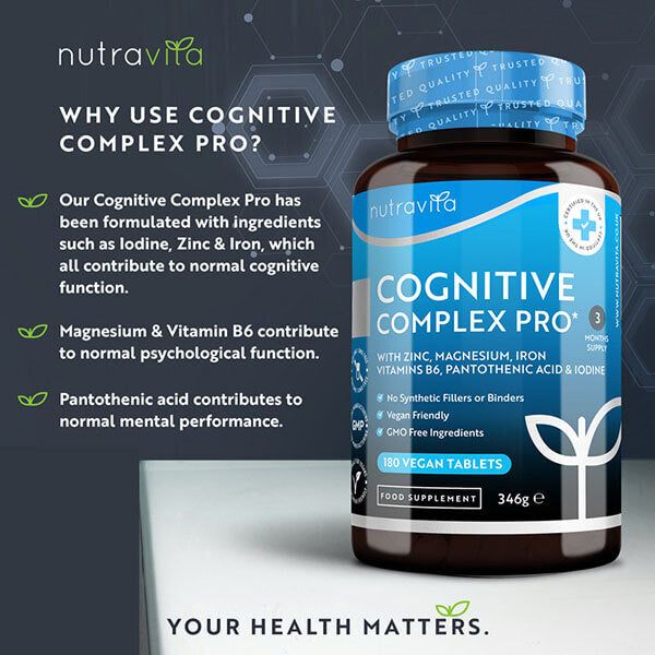 Nutravita Cognitive Complex Pro - 180 Vegan Tablets