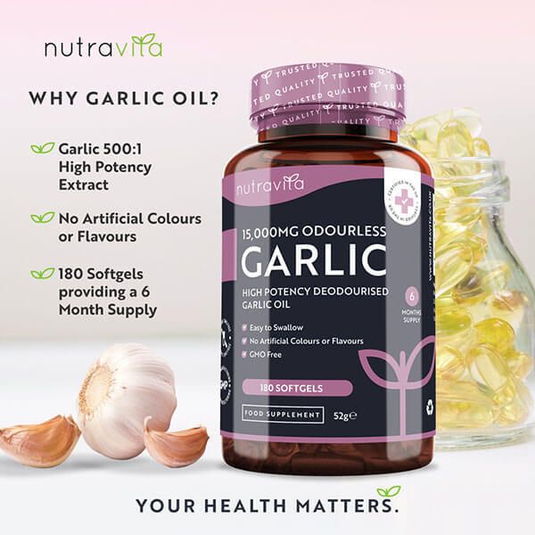 Nutravita Garlic 15,000mg - 180 Odourless Softgel Capsules