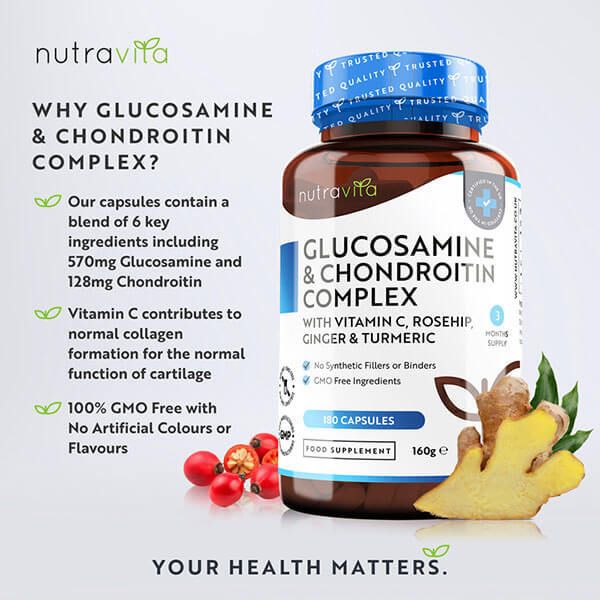 Nutravita Glucosamine Chondroitin + Vit C Turmeric - 180 Cap