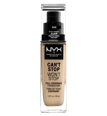 NYX Professional Makeup, Can't Stop Won't Stop Full Coverage Foundation Nude