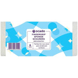 Ocado 6 Non Scratch Finger Grip Sponge Scourers 6 per pack