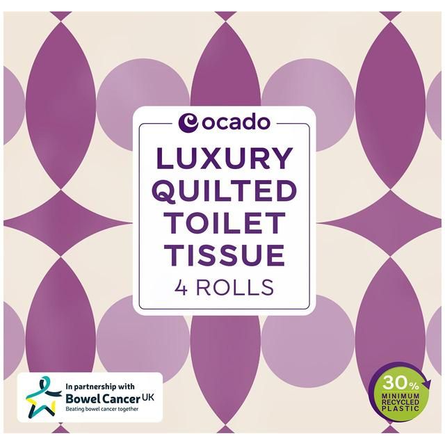 Ocado Luxury Quilted Toilet Tissue 4 per pack