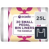 Ocado Small Tie Handle Pedal Bin Liners 25L 30 per pack