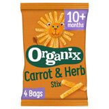 Organix Carrot Stix Organic Finger Food Toddler Snack Corn Puffs Multipack 4x15g