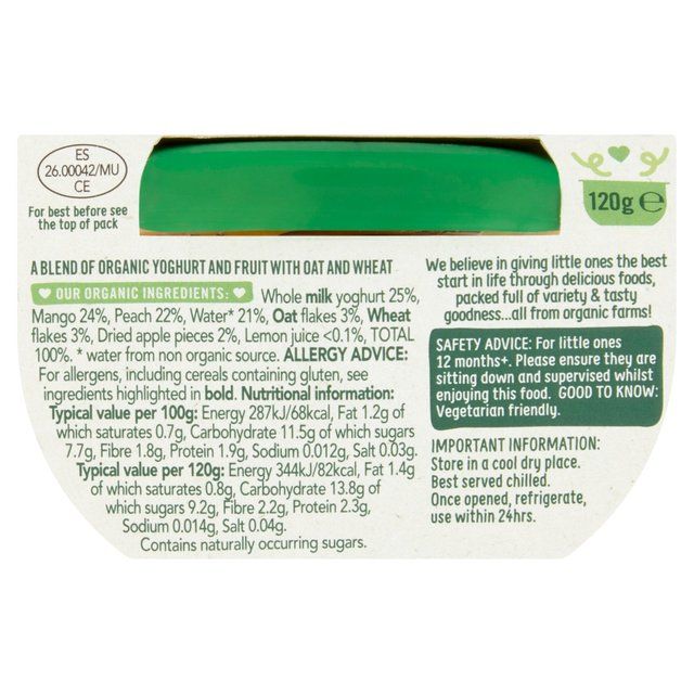 Organix Tropical Sunshine Bowl With Yoghurt Mango & Oats Toddler Food 120g