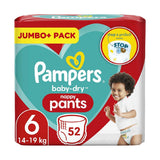 Pampers Baby-Dry Nappy Pants Size 6, 52 Nappies, 15+kg, Jumbo+ Pack