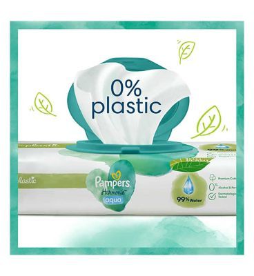 Pampers Harmonie Aqua Baby Wipes Plastic Free 48s
